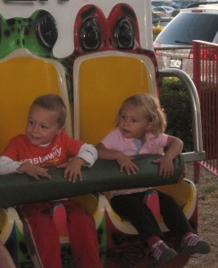 Eli and Andi on Lakeside Frog Hopper in 2011 