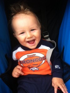 This is the full face smile! Oakley is loved by some CO Bronco fan family! 